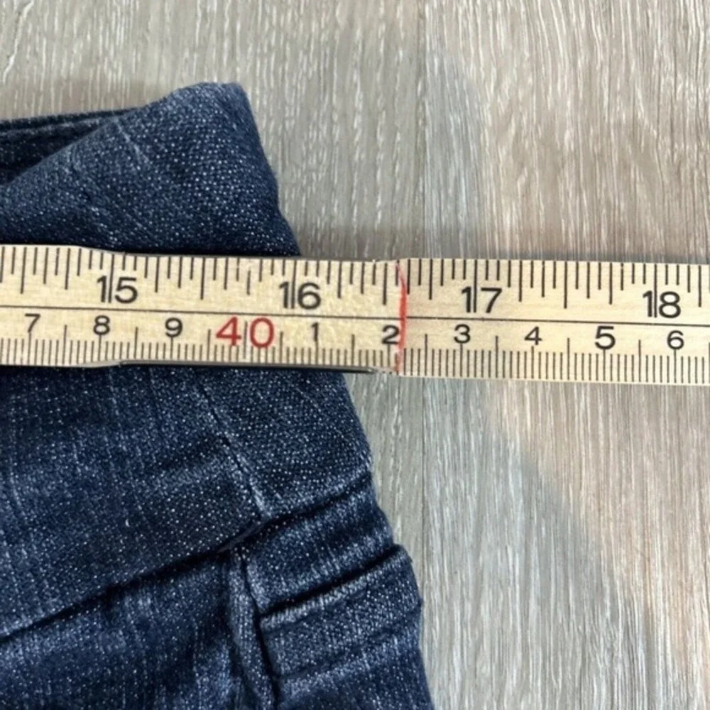 Denim & Co Womens Jeans Size 14 Dark Wash Straight Leg Floral Embroidered Pocket